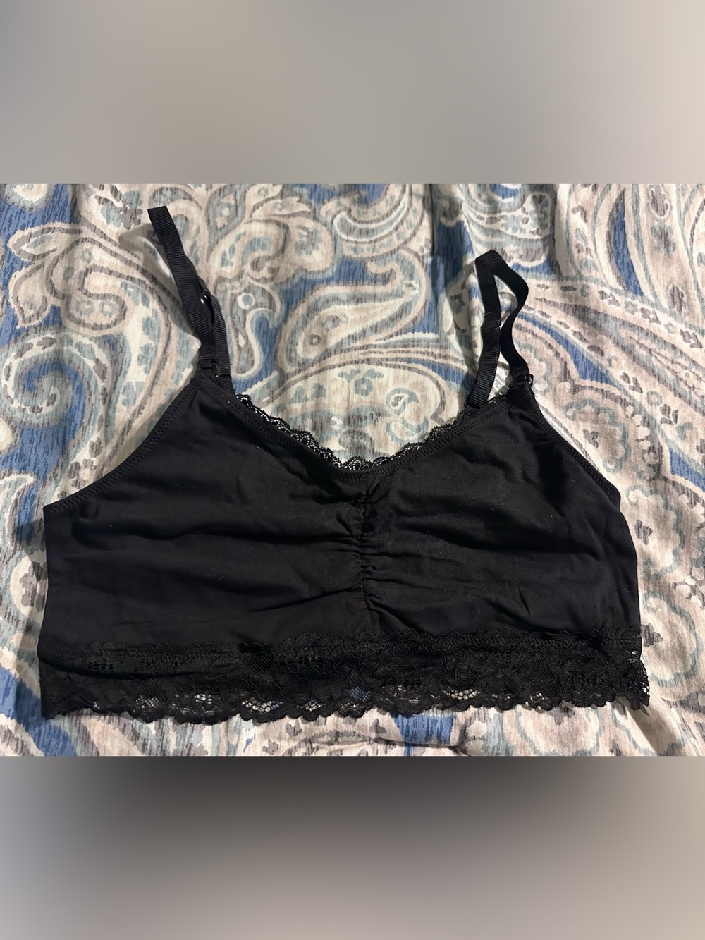 Jessica Simpson Black Lace Trim Nursing Bralette